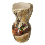 Ceramic pitcher with Pheasant motif (hunting) Signed (Signature to be identified)
