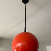 Space Age orange metal pendant light