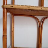 Rattan and bamboo shelf