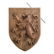 Plaque blason en bois Lion des Flandres.