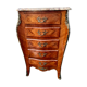 Commode chiffonnier style Louis xv marqueterie plateau marbre