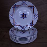 8 Assiettes plates Moulin des Loups Hamage, modèle Ustaritz