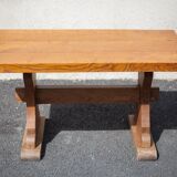 Monastery table, wooden table and its bench, rectangular table, side table, chalet, farmhouse