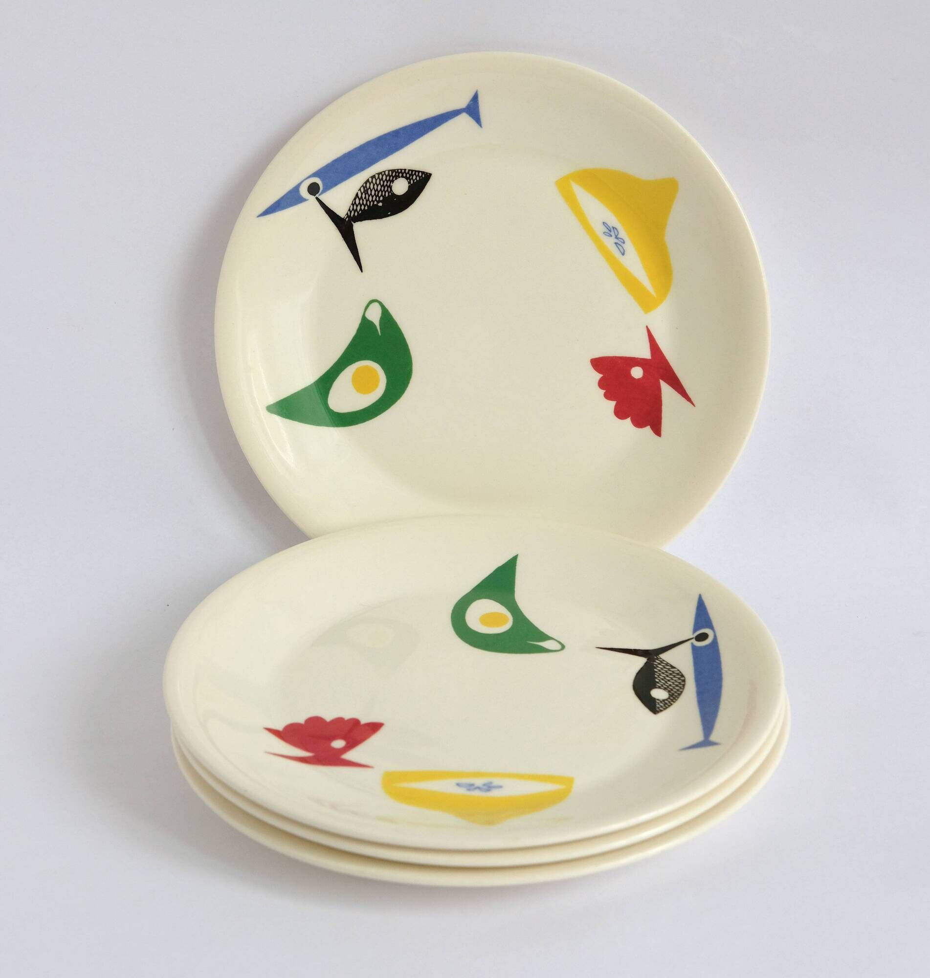 Set of 4 Figgjo Flint A La Carte Dessert Plates – MCM Norwegian Ceramics