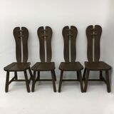 Set of 4 Belgian Brutalist Dining Chairs from De Puydt, 1970’s