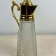 Aiguière en cristal à pointe de diamant et métal doré - carafe - Italie 1930 - Art Deco