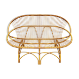 Vintage rattan sofa bench