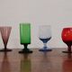 Set of 6 old liquor glasses on mismatched feet