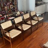 4 chairs by Jean Gillon in Bahia jacaranda (rosewood in French)