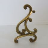 Pair of large art nouveau bronze chenets