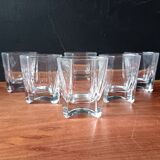 6 verres à whisky verre pressé transparent vintage
