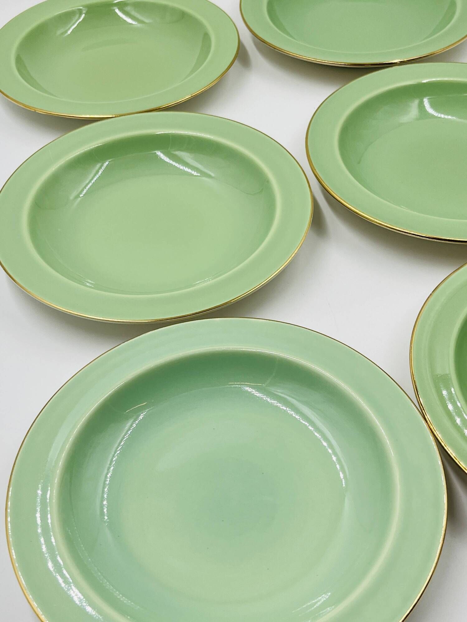Set of 6 Keralux Boch deep plates