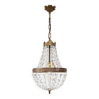 Bronze and crystal hot air balloon chandelier 26 cm