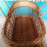 Couffin moise in vintage braided wicker 60s