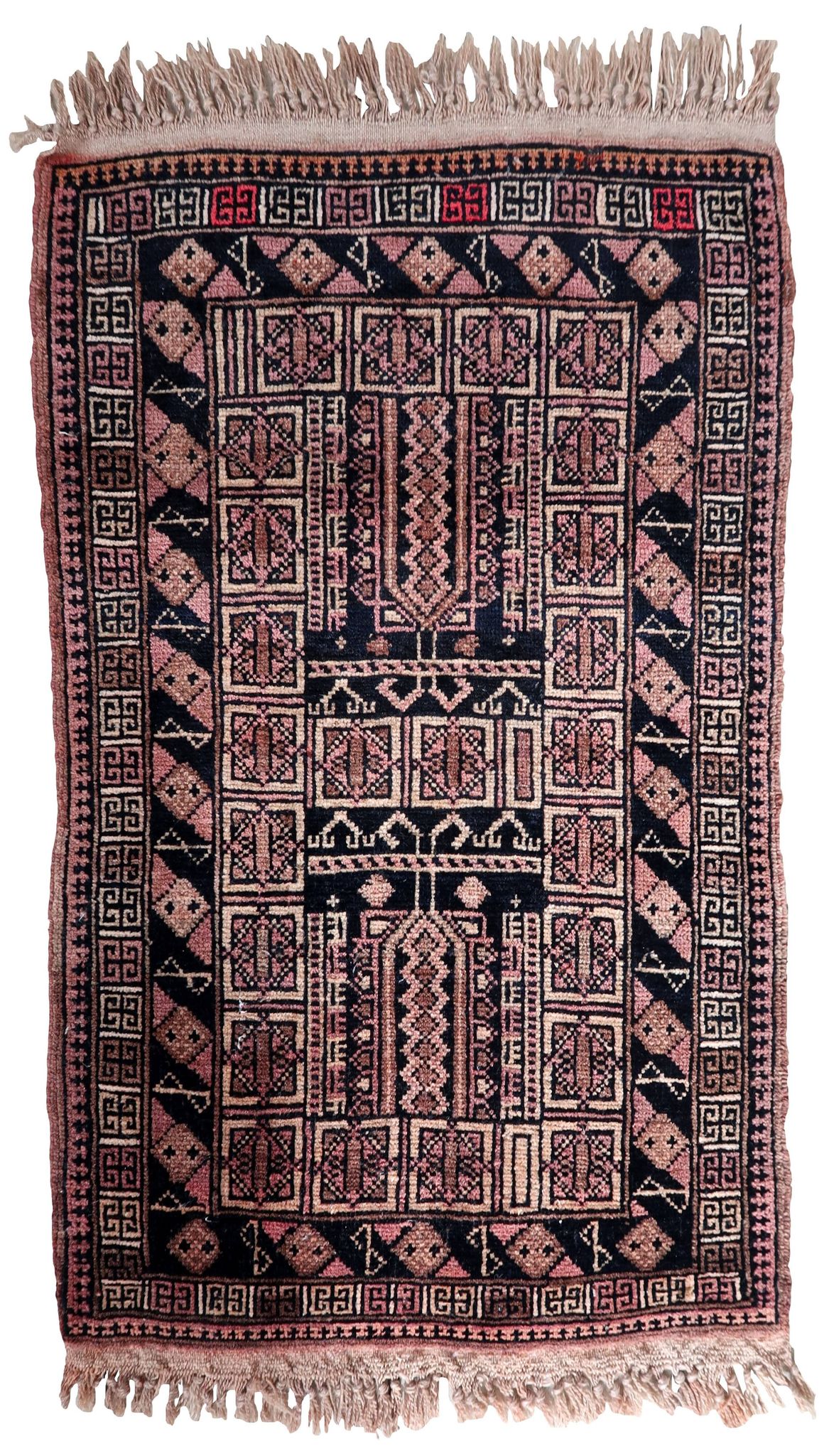 Tapis vintage fait main Baloutche 50x84 cm en laine - 1C1044
