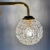 Vintage globe wall lamp in molded glass