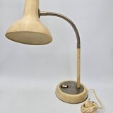 60's beige industrial gooseneck lamp
