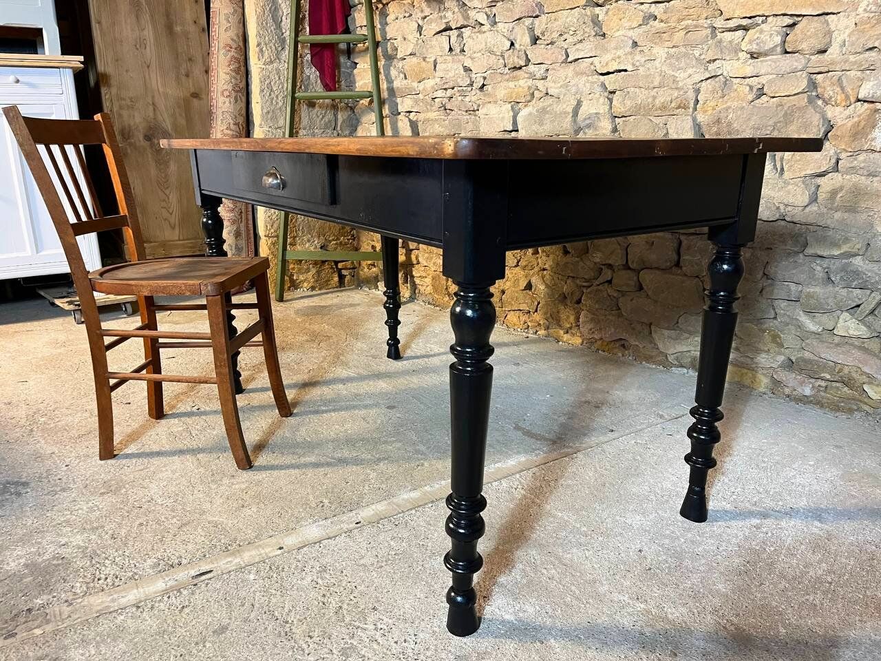 Table legs turned black