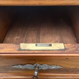 Louis-Philippe chest of drawers in cherry burl and Pyrenees marble top f