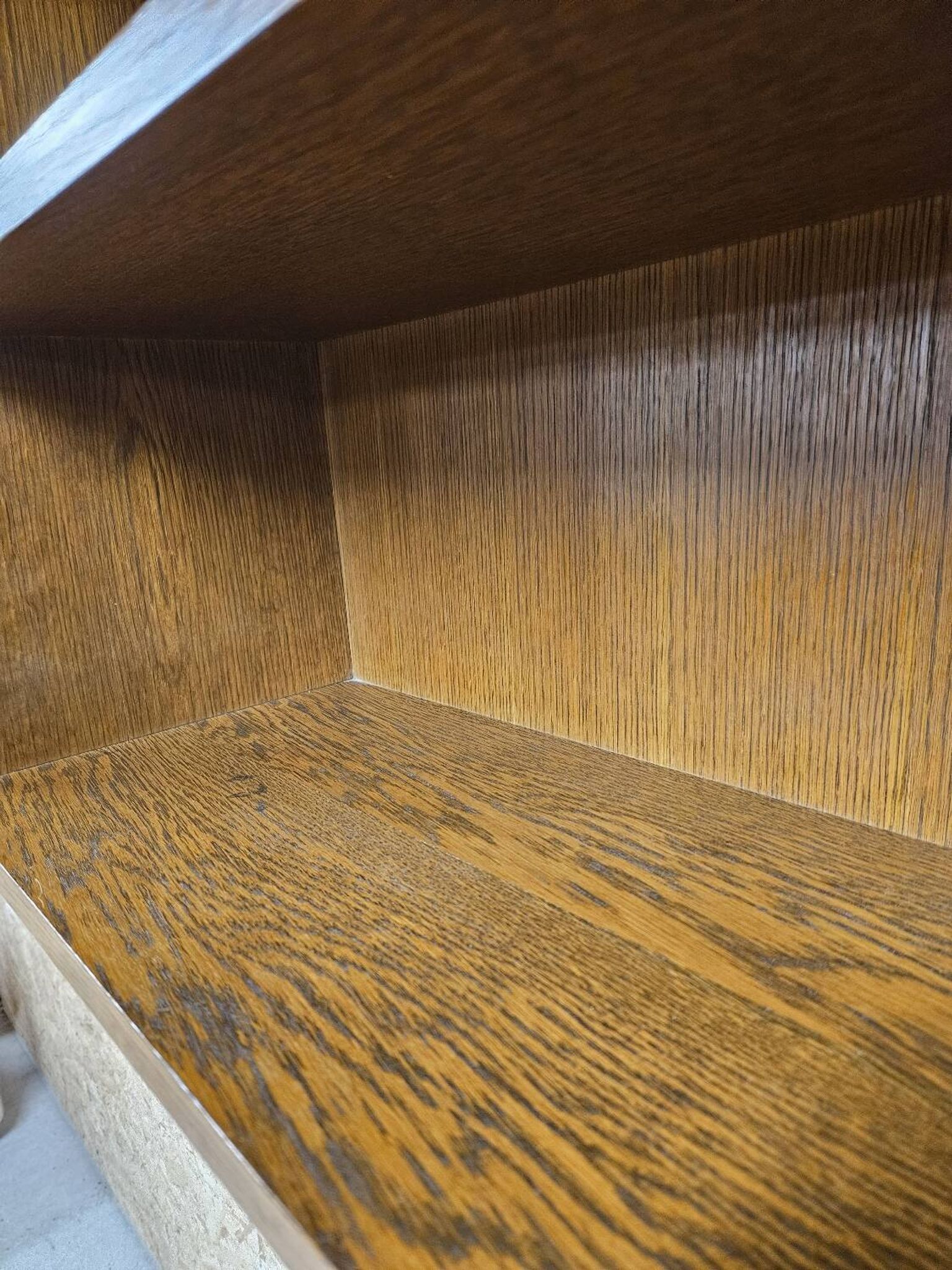 Wall shelf display cabinet library 1970