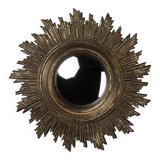 Miroir convexe soleil doré antique