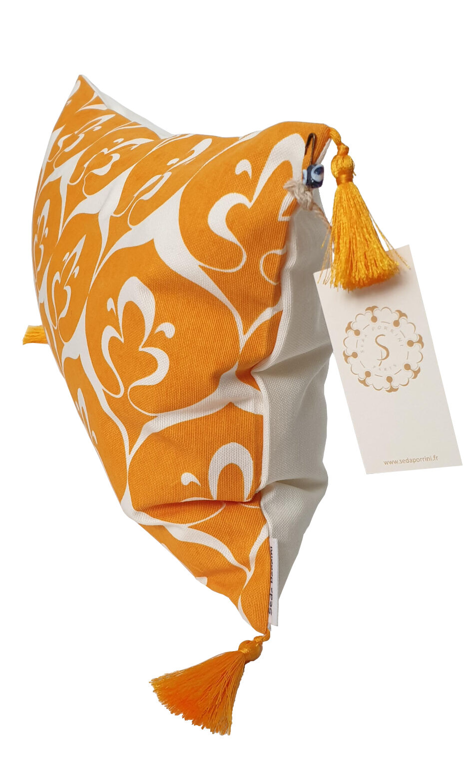 White marigold ottoman cushion cover - 30 x 50