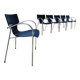 Set 4 postmodern black chrome stackable chair Jim for Kens 1990s