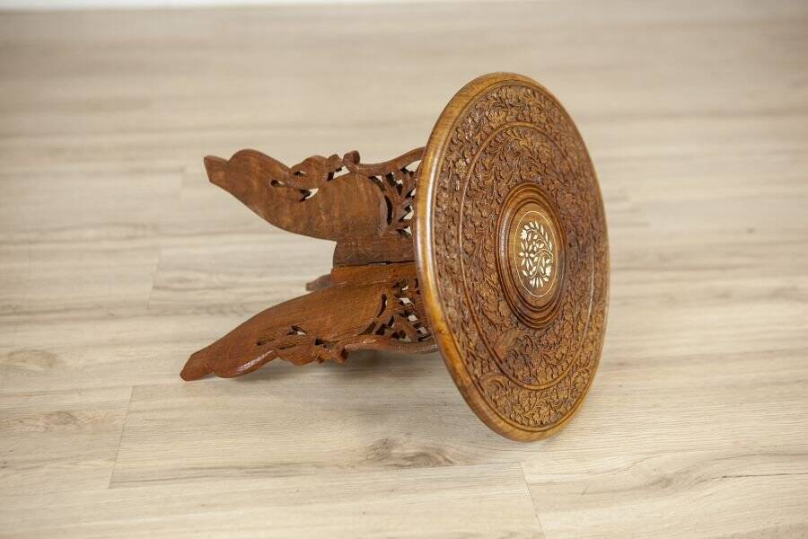 Small Early 20th Century Inlaid Side Table, 1950s