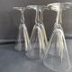 Conical foot glasses (6) - art nouveau - plain light blown crystal