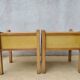 Paire de chevets bois et rotin