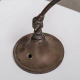 Antique Metal Frosted Glass Desk Lamp