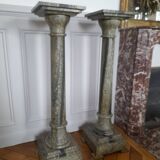 Pair of 19th century green marble columns