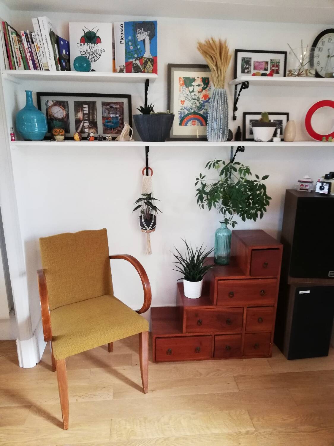 Bridge armchair with mustache back