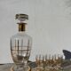Carafe ou vase art déco en verre et doré 1950
