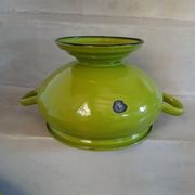 Vintage green enamelled tin soup tureen
