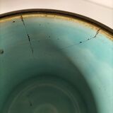 Old Sarreguemines cache-pot in Majolica style with relief decoration.