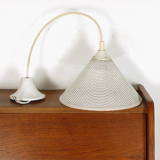 Perforated white metal hanging lamp