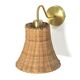 Brass & Rattan Wall Sconce