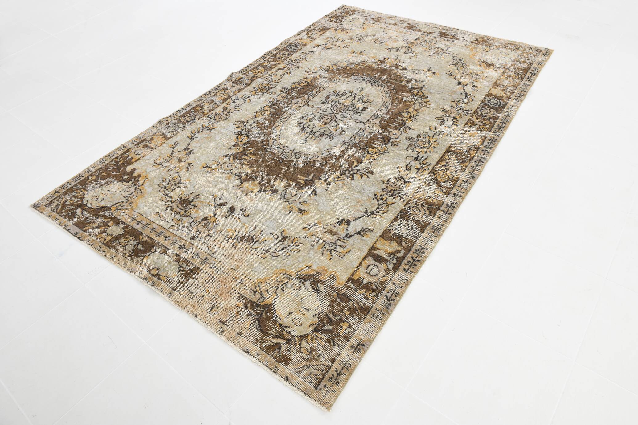 Brown & Cream Classic Persian Rug, 172x278Cm