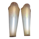 Large pair of art deco domed glass hotel lobby sconces