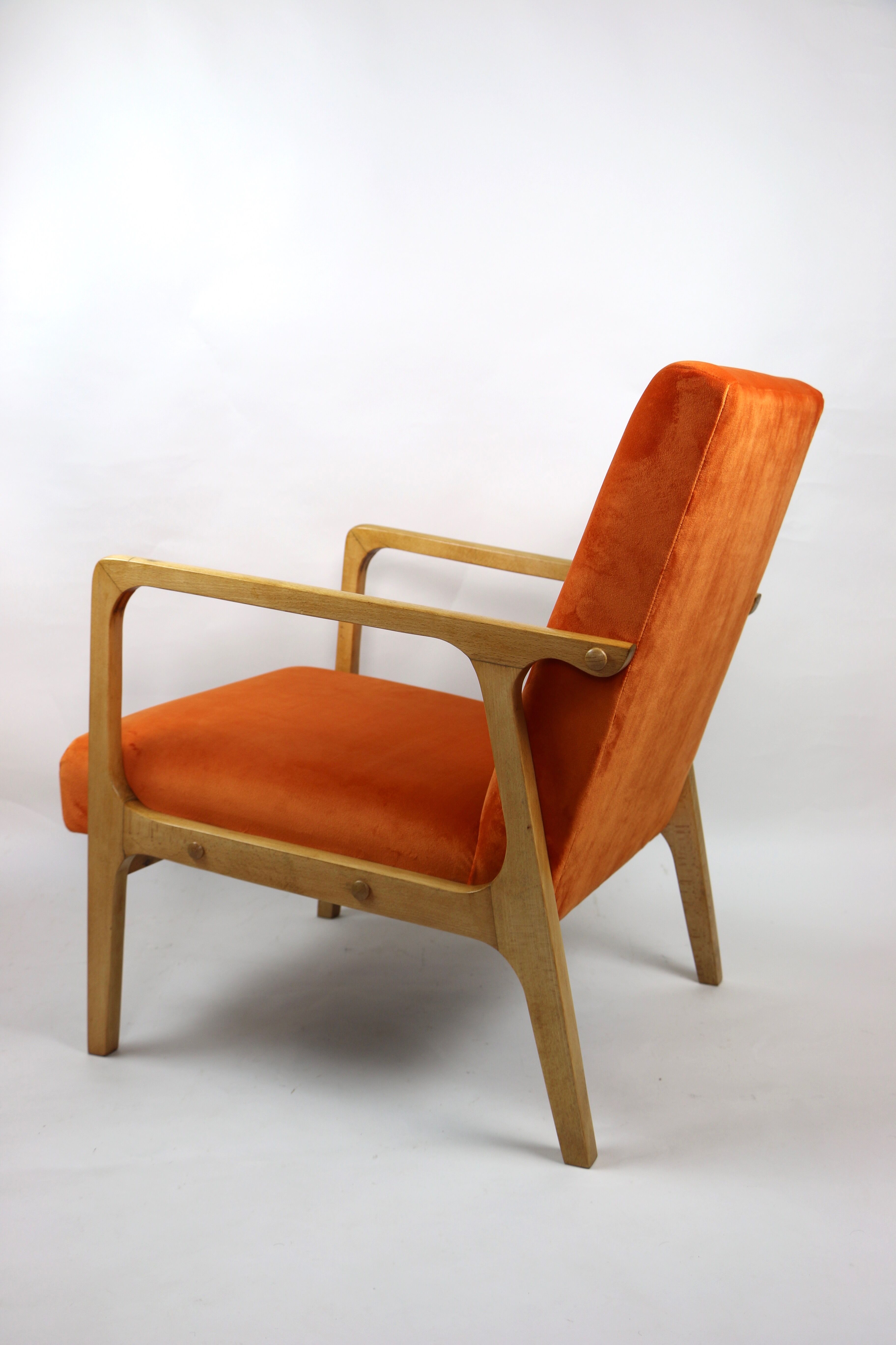 Fauteuil vintage Orange Velvet années 1970