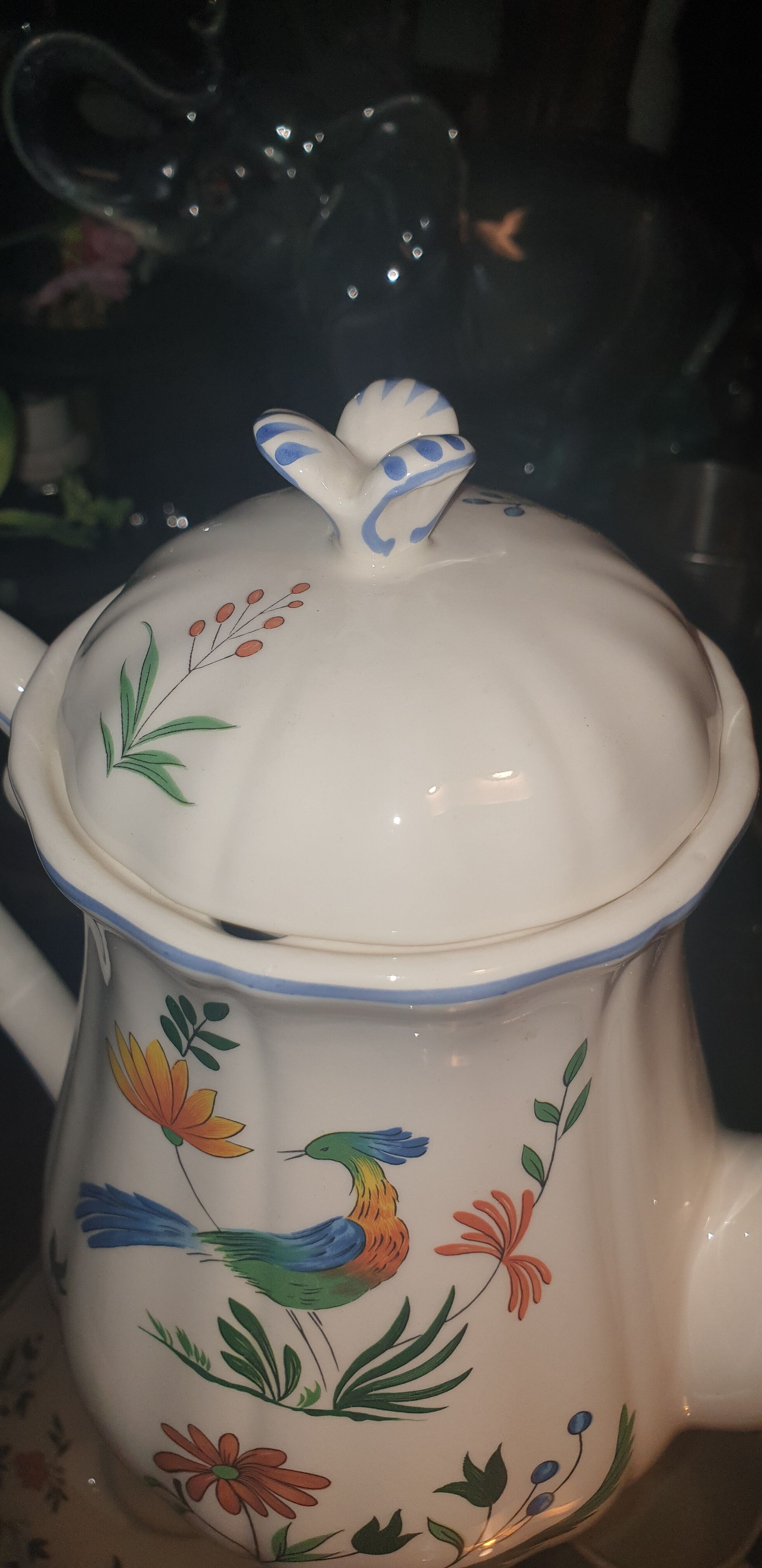 Coffee maker gien décor birds of paradise