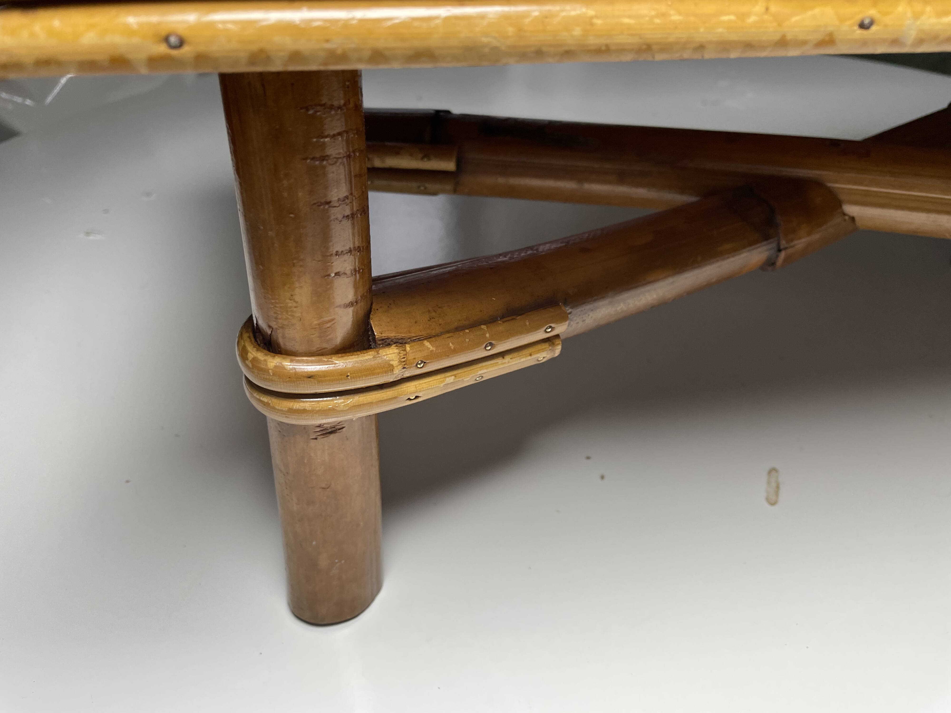 Vintage bamboo and rattan step stool