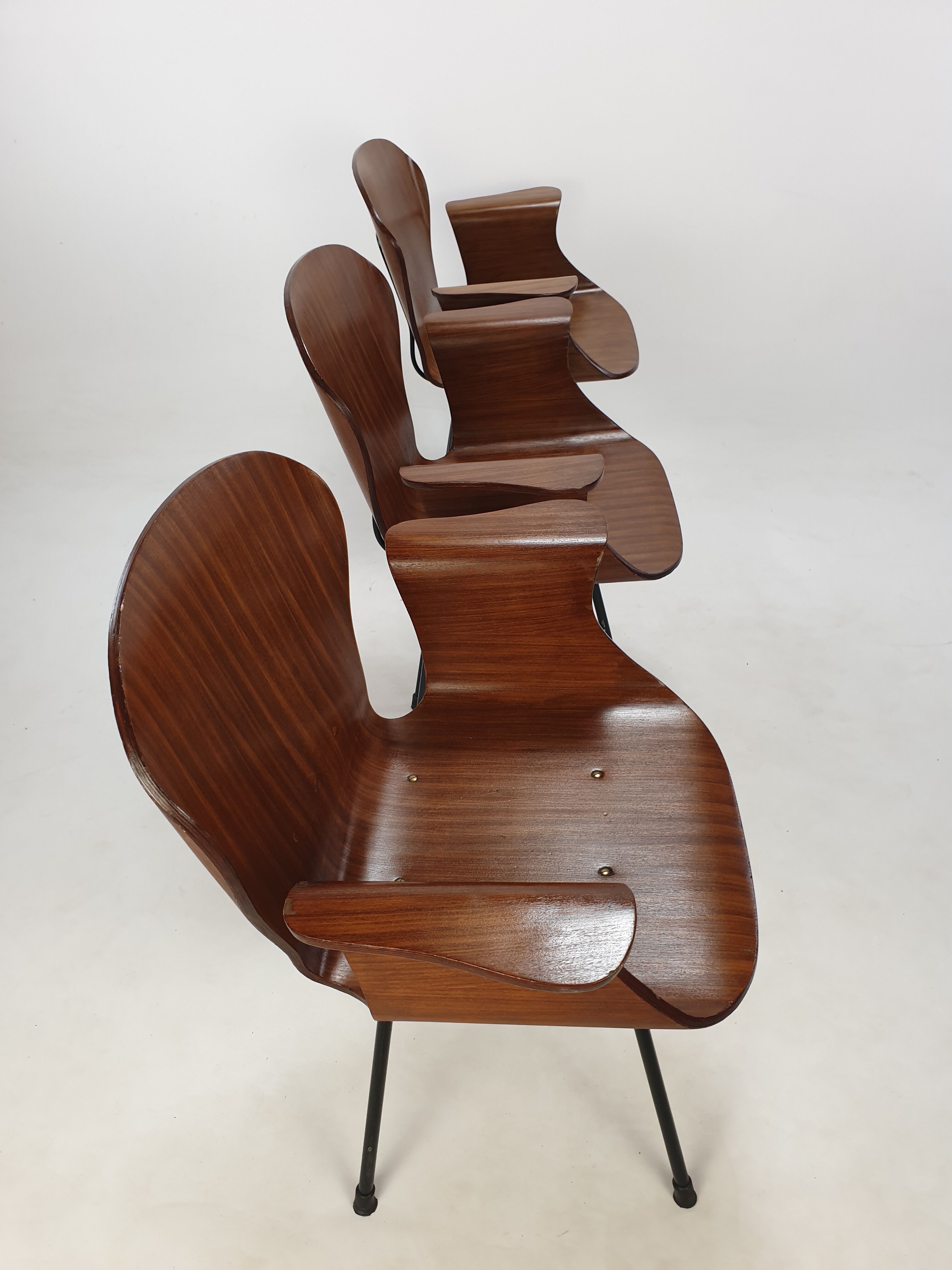 Mid Century Italian 3-seat Bench by Carlo Ratti, 50's