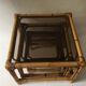 Trio de tables basses en rotin vintage