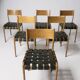 Suite de 6 chaises italiennes scandinaves Gessef