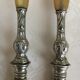 Old salad cutlery in horn and silver metal