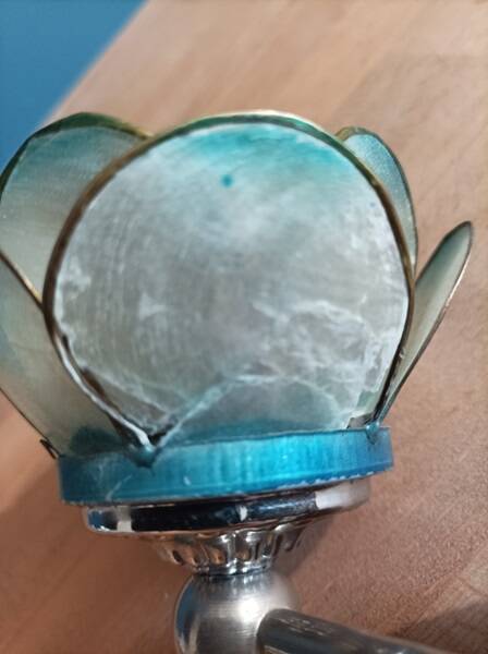 Wall lamp Lotus flower petal mother-of-pearl patinated chrome metal base dp 1123672