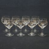 8 verres a vin en verre taillé ciselé