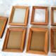 Set of 7 vintage rectangular wooden frames at will